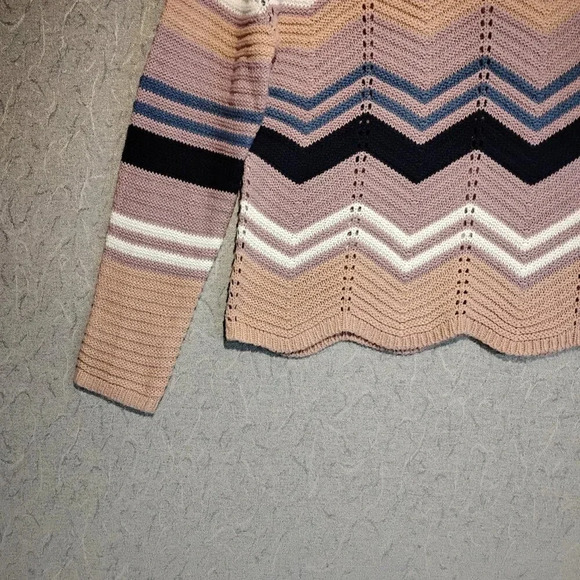 UK2LA Women's Sweater Purple/Blue/Peach/White Long Sleeve Knit Scoop Neck XS - Picture 4 of 8